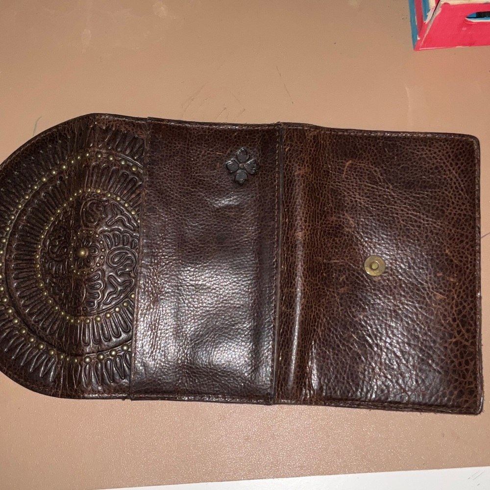 Patricia Nash Brown Leather Clutch with Tassel - Picture 3 of 4